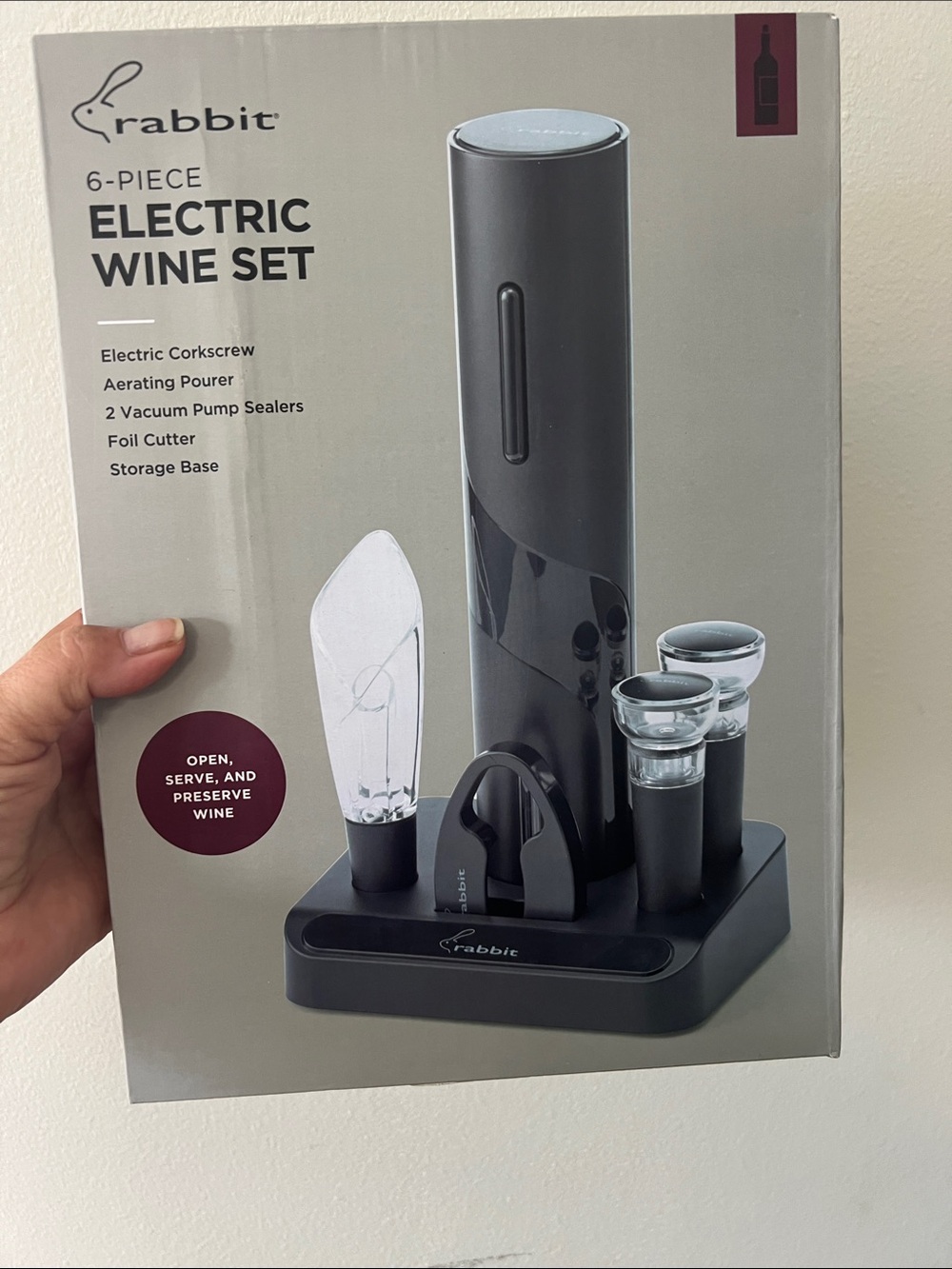 Rabbit Electric 6-Piece Wine Set - Black